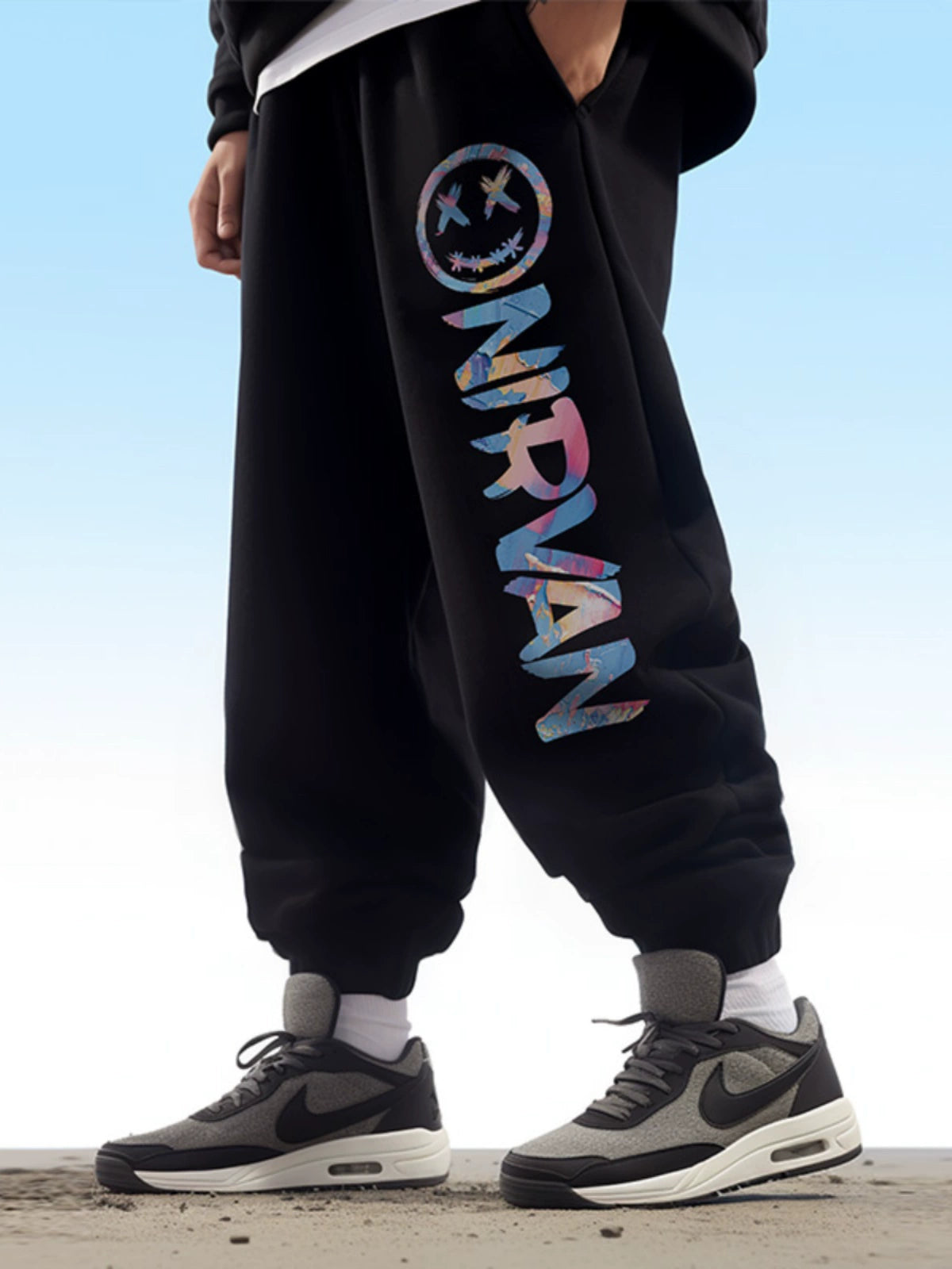 MY-XHW60# 秋冬款加絨男士純棉束腳褲